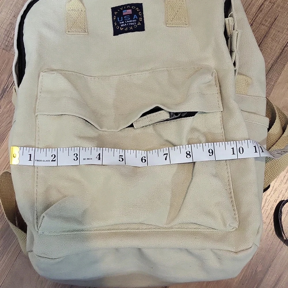 BAIYIRONG BACKPACK Tan Canvas Multipocket Backpack
